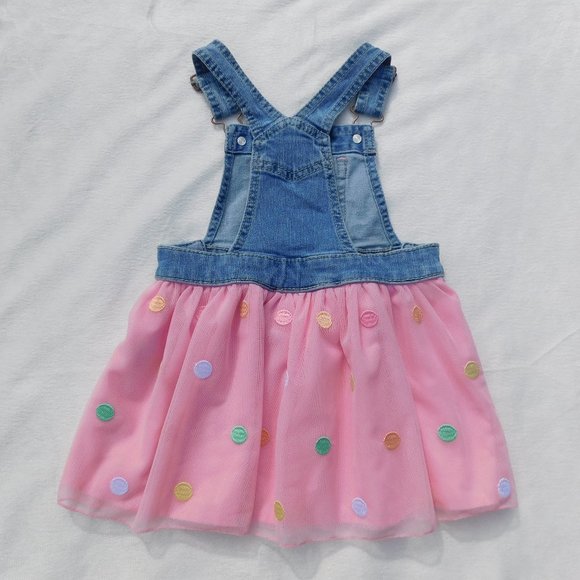 Wonder Nation 2T pretty Denim Jumper with Tulle Skirt - Picture 2 of 2